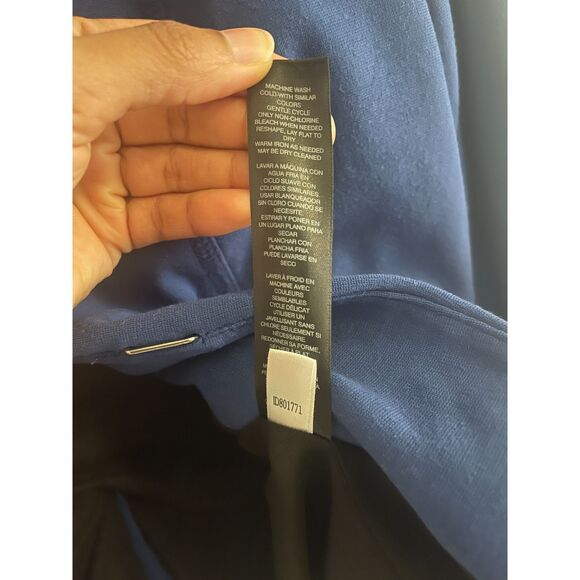 Chico’s Black Label Women’s Blazer 00 Purple Blue Open Front Textured Jacket - Picture 4 of 7